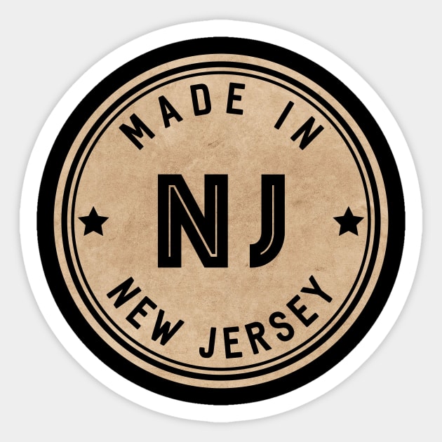 Made In New Jersey NJ State USA Sticker by Pixel On Fire